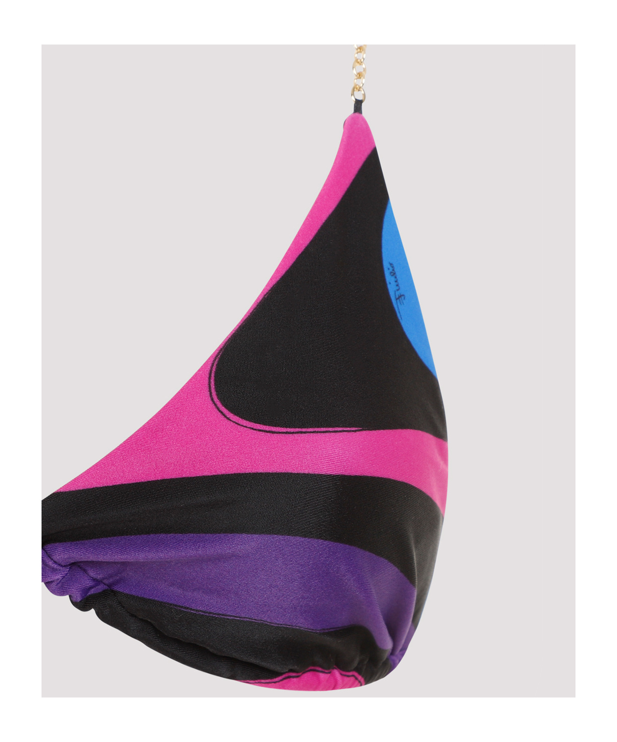 Pucci Marmo-print Bikini Top In Black