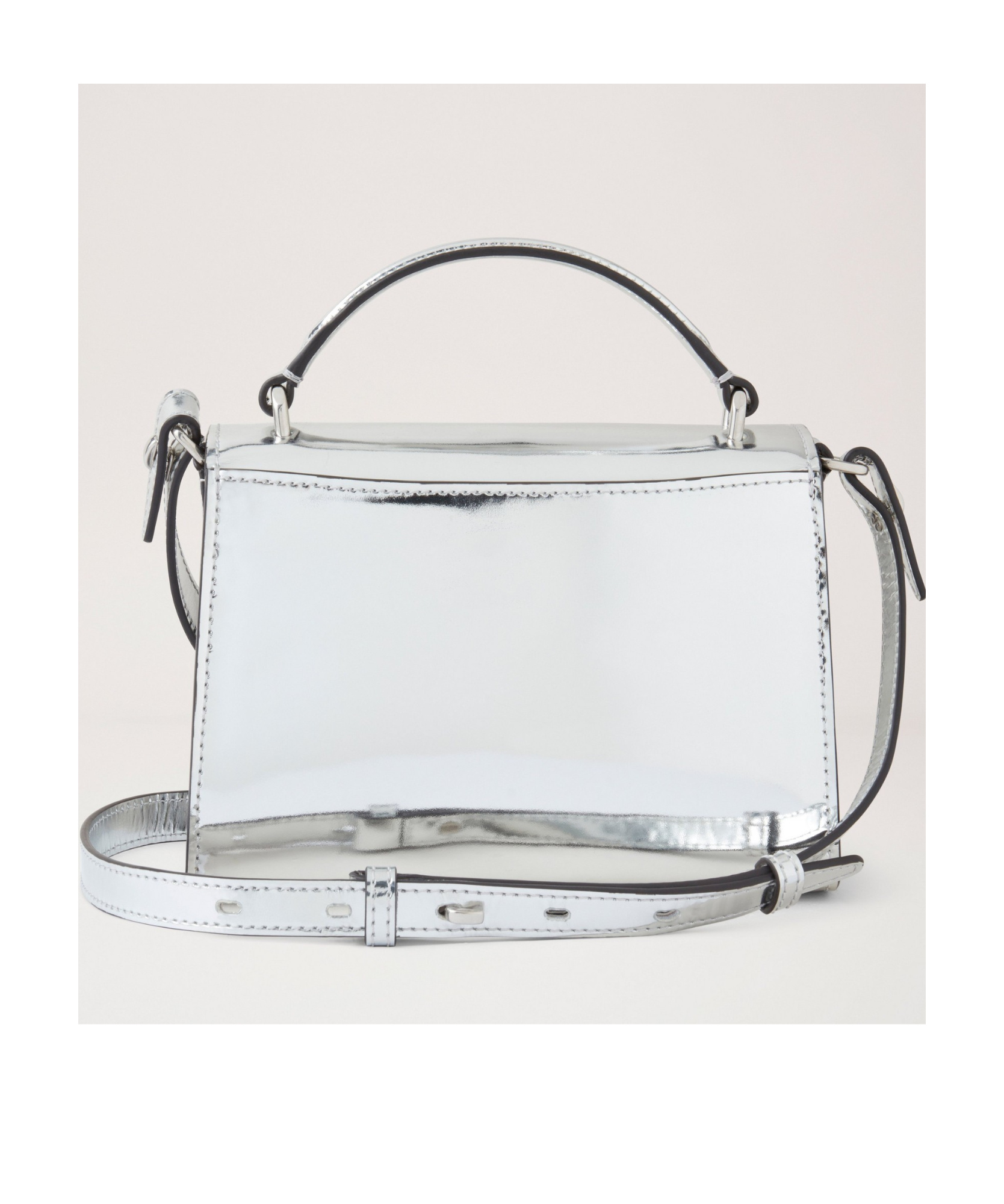 Mulberry Lana High Gloss Leather Top Handle Bag In White