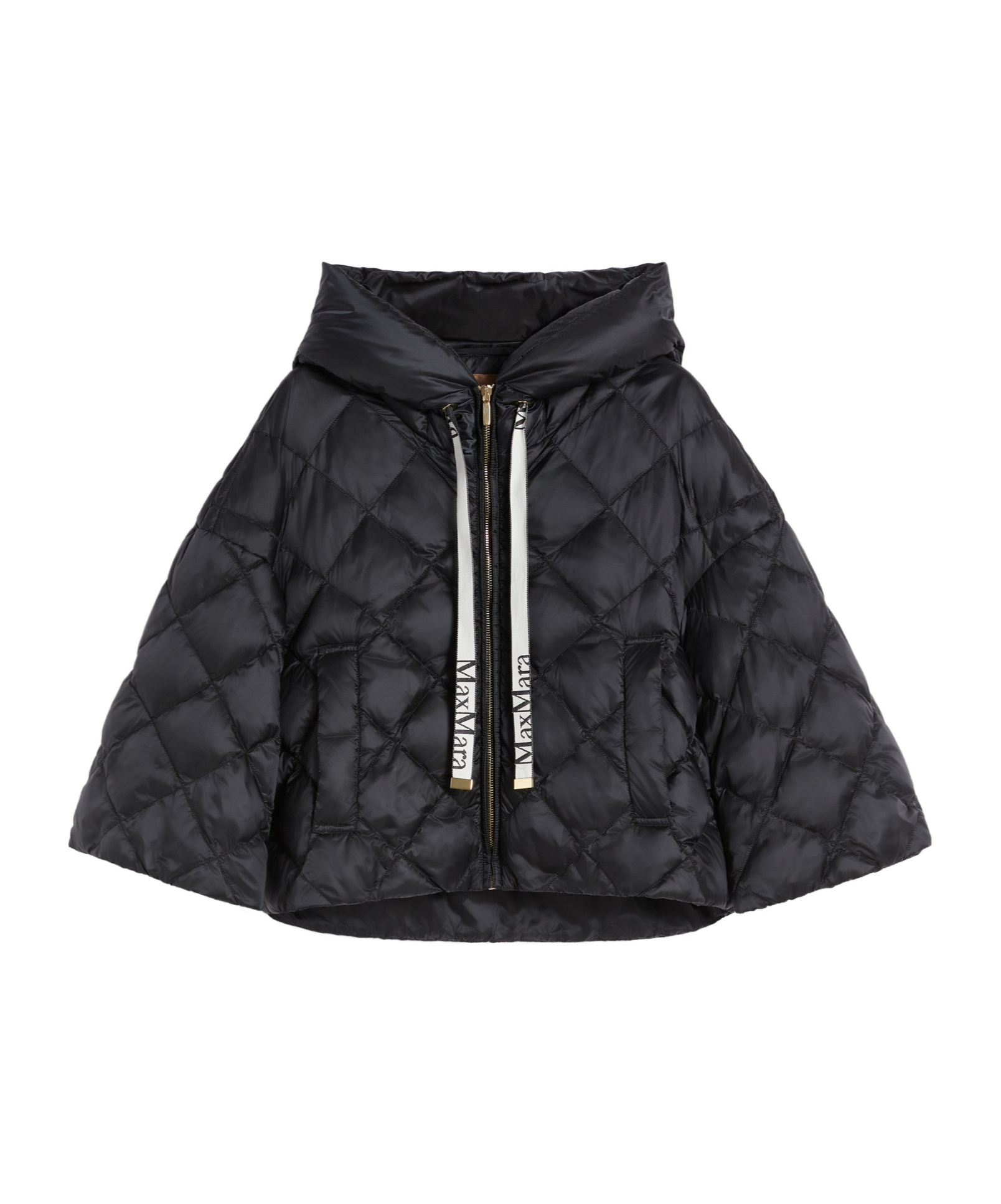 Max Mara Hooded Cotton Jacket In Black