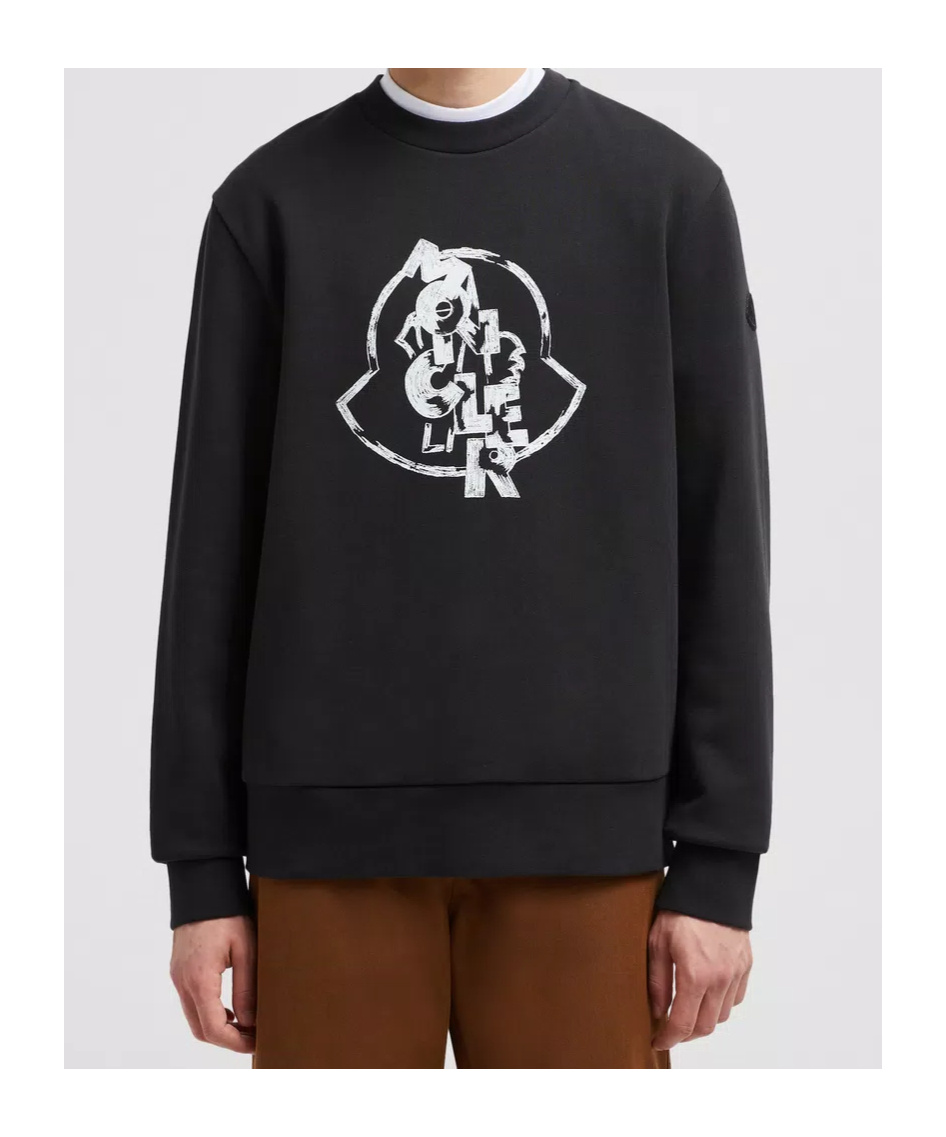 Shop Moncler Logo Motif Sweatshirt In Black