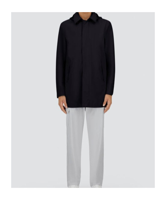 Herno Lightweight Hooded Raffia Jacket For Men In Black