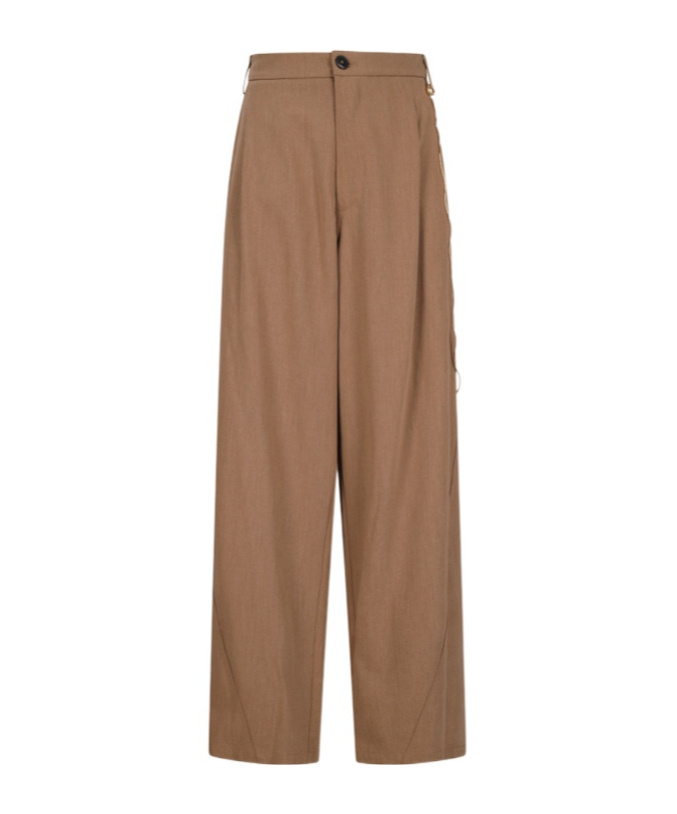 Darkpark Phebe Pants In Camel Polyester In Brown