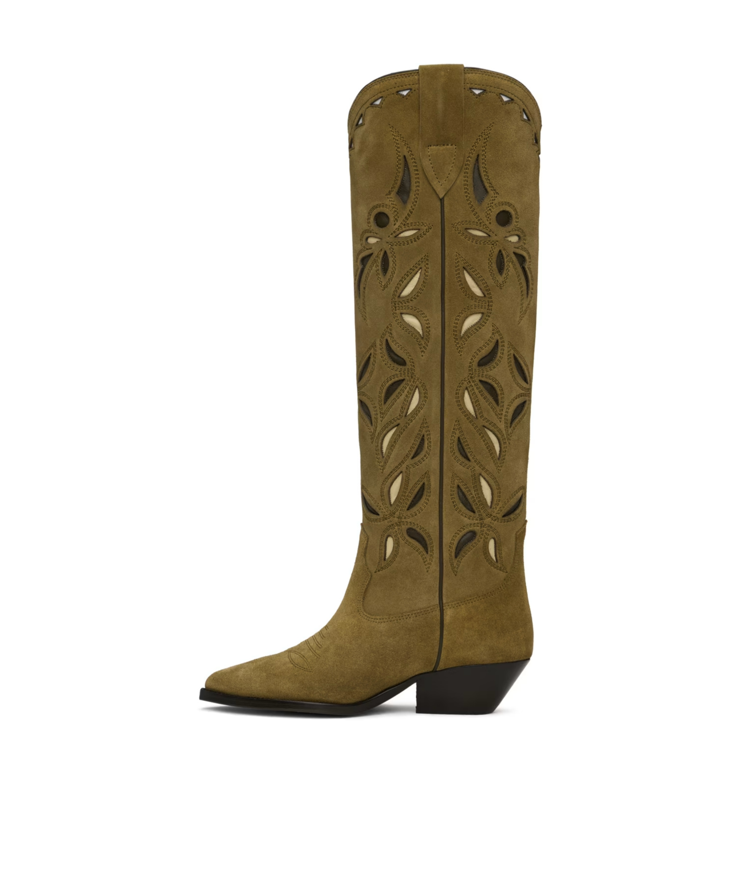 Isabel Marant Denvee Suede Knee-high Cowboy Boots In Brown