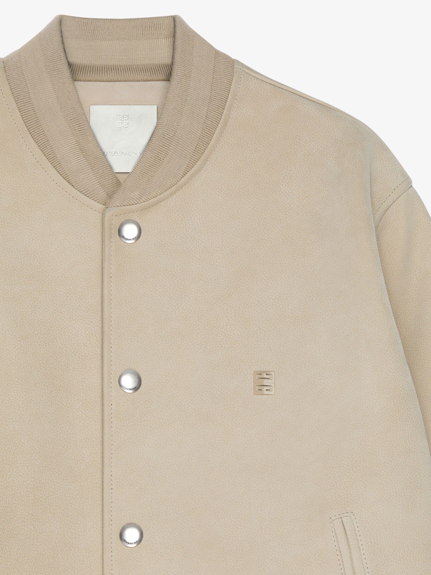 Givenchy Leather Bomber Jacket In Nude