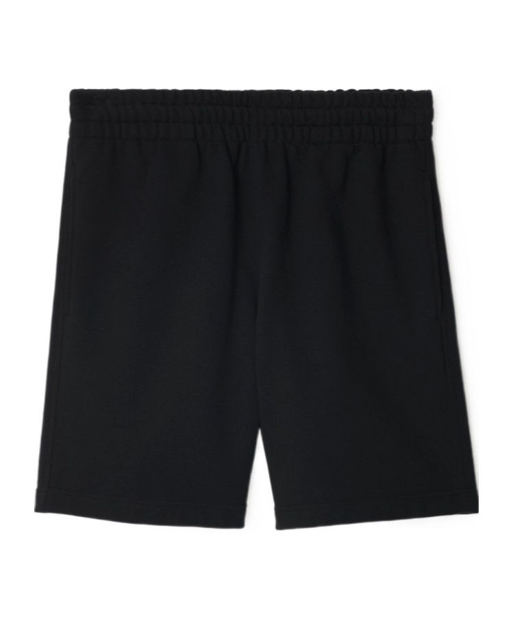 Burberry Cotton Shorts With Edk Patch In Black