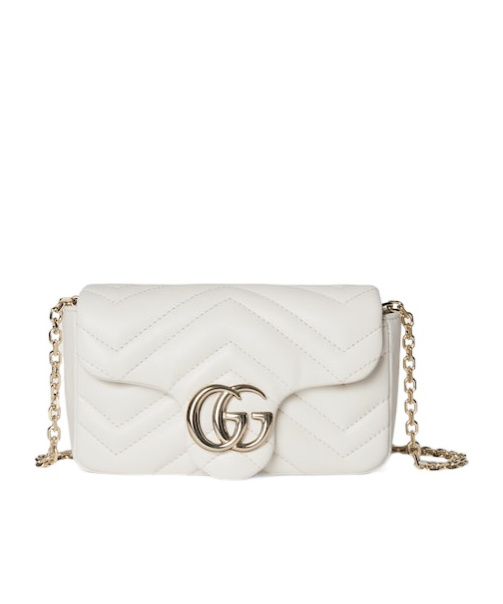 Gucci Gg Marmont Mini Shoulder Bag In White