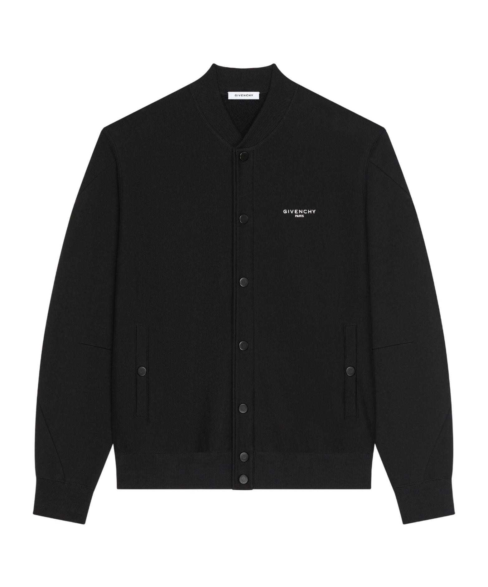 Givenchy Couture Seam Cardigan In Fleece Embroidered Paris In Black