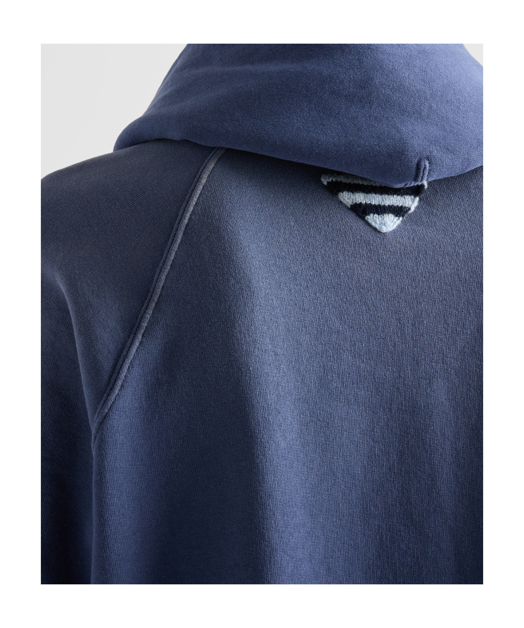 Prada Printed Cotton Fleece Hoodie In Navy Blue