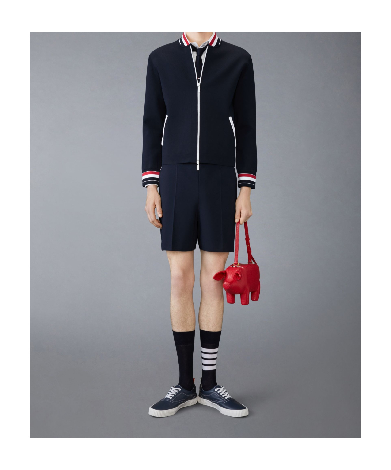 Shop Thom Browne Rwb-stripe Bomber Jacket In Blue