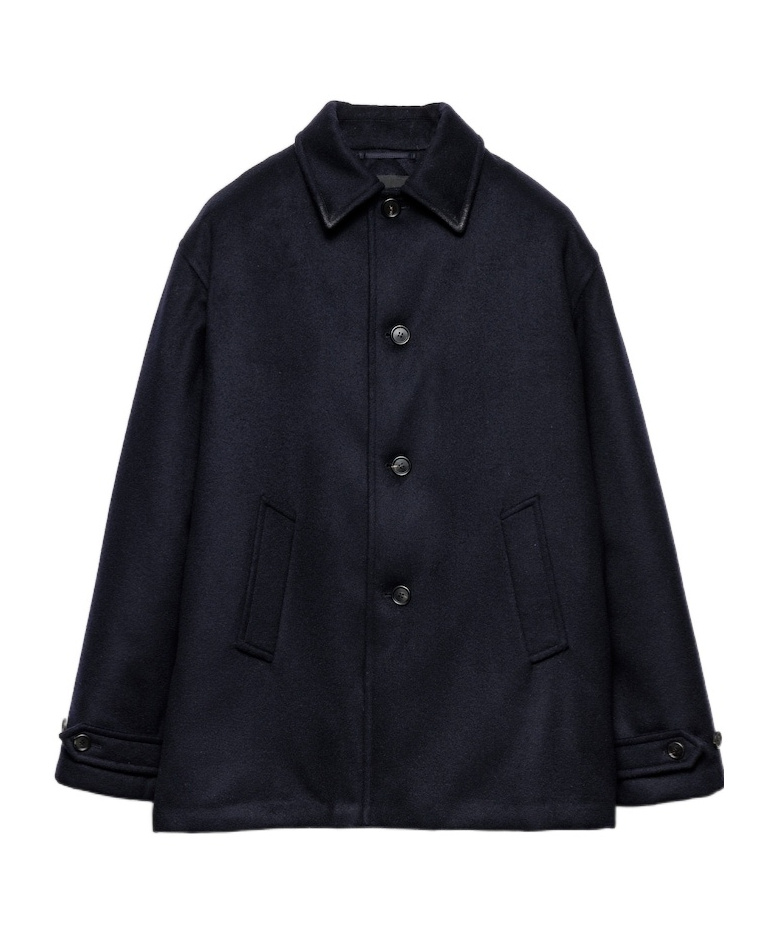 Prada Wool Caban Jacket In Blue