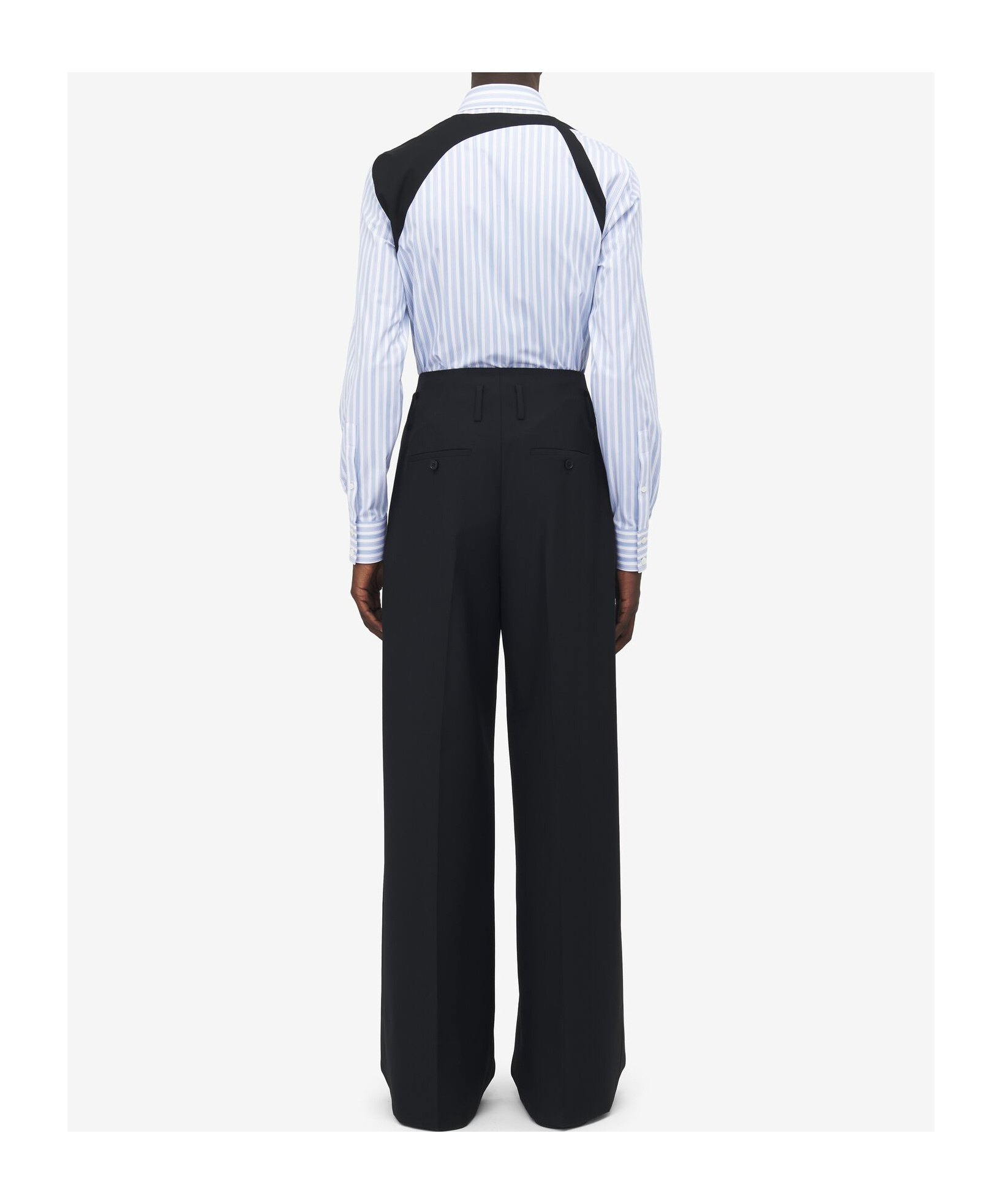 Alexander Mcqueen Men's Wide Leg Tailored Trousers In Black In Black