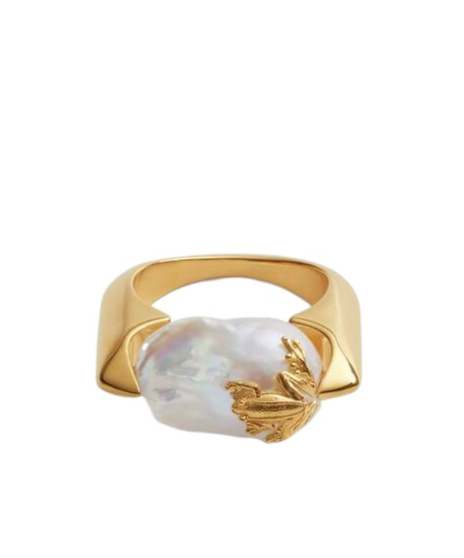 Bottega Veneta Rana Pearl Ring In White
