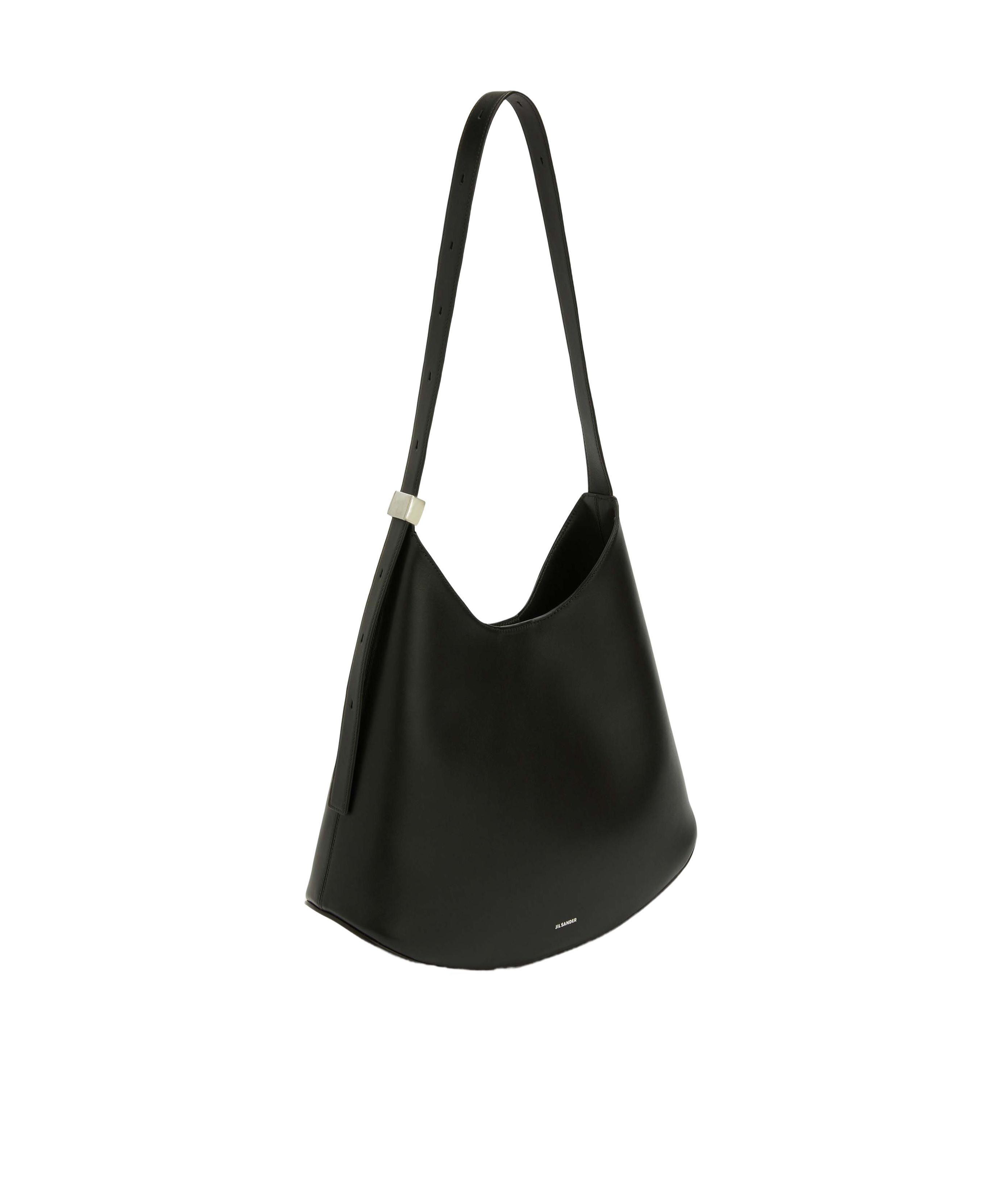 Jil Sander Crescent-shaped Shoulder Bag With Adjustable Strap In Black
