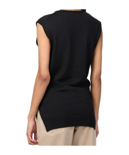 Lemaire Trompe L'oeil Sleeveless Sweater In Black