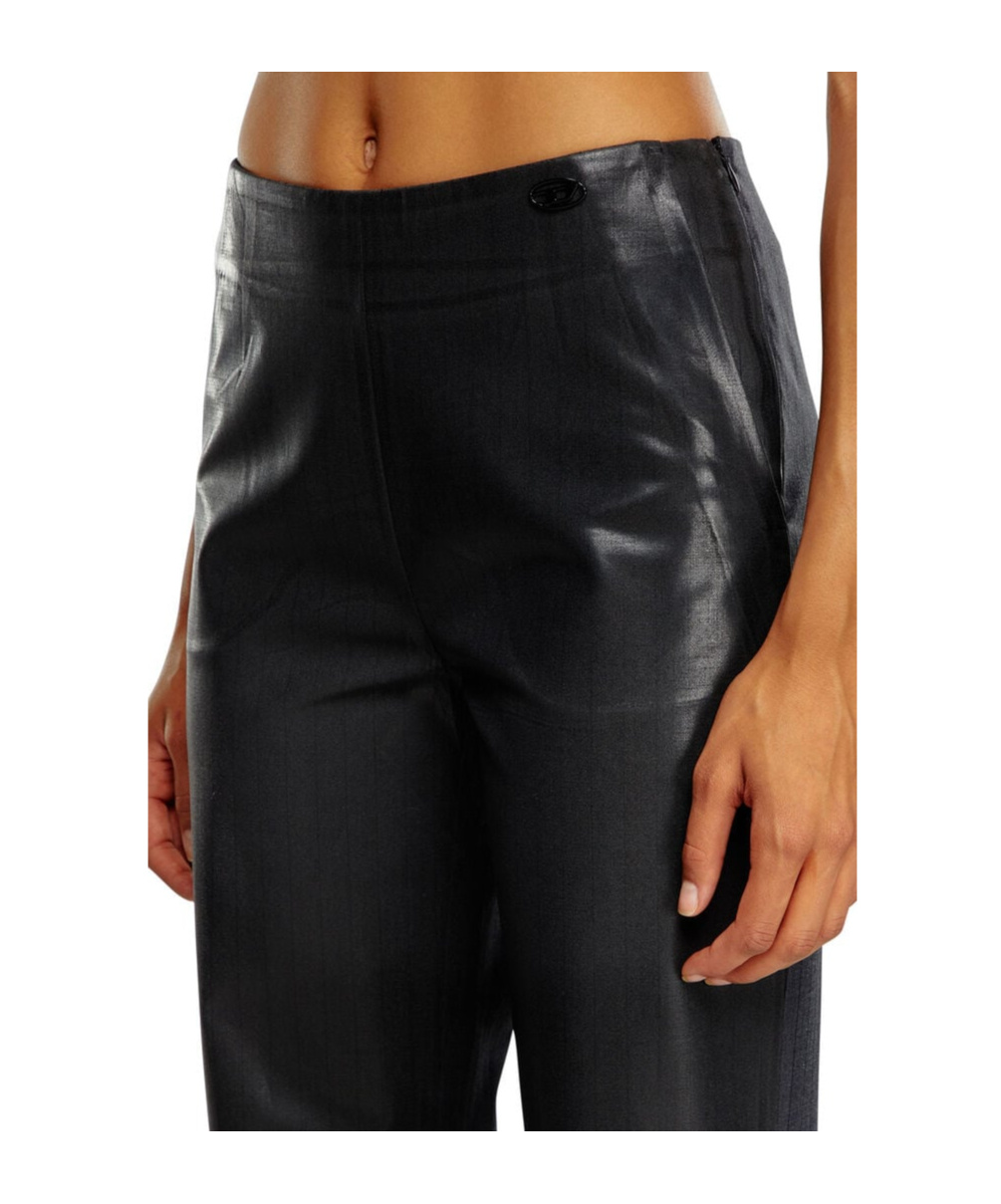 Diesel Mid-rise Flared Trousers In Black