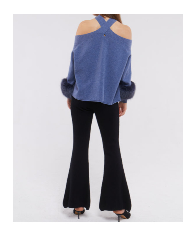 Izaak Azanei Cross Sweater In Blue