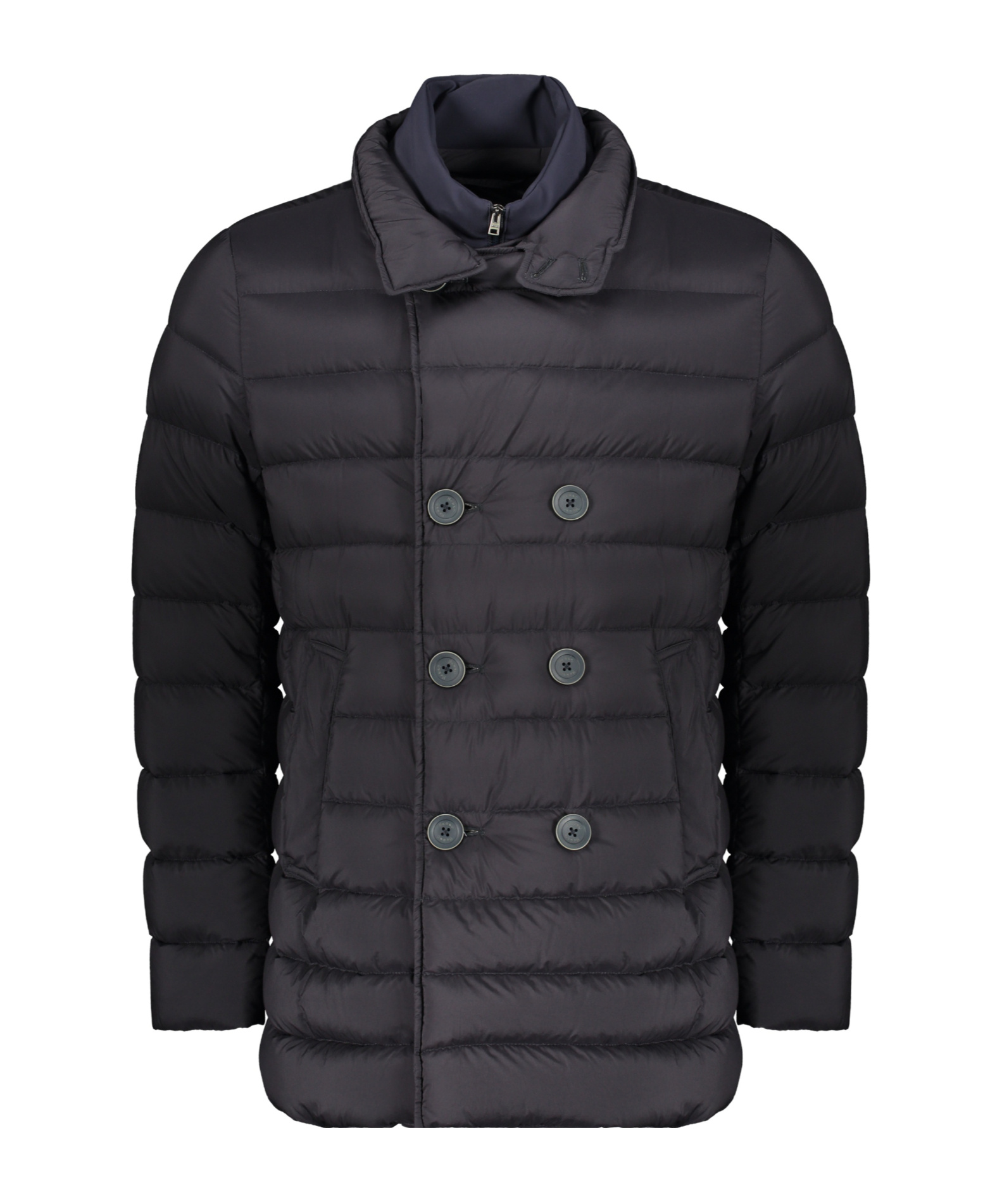 Herno Black Padded Jacket With Double-breasted Closure In Black