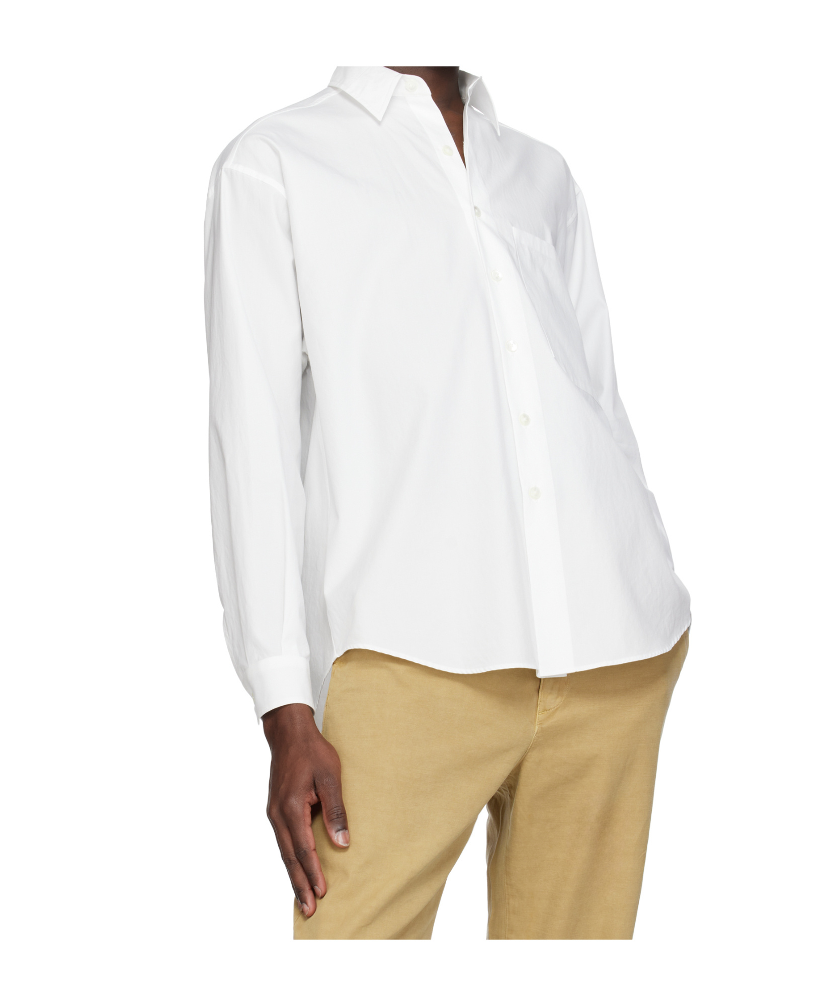 Auralee Wrinkled-effect Cotton Shirt In White
