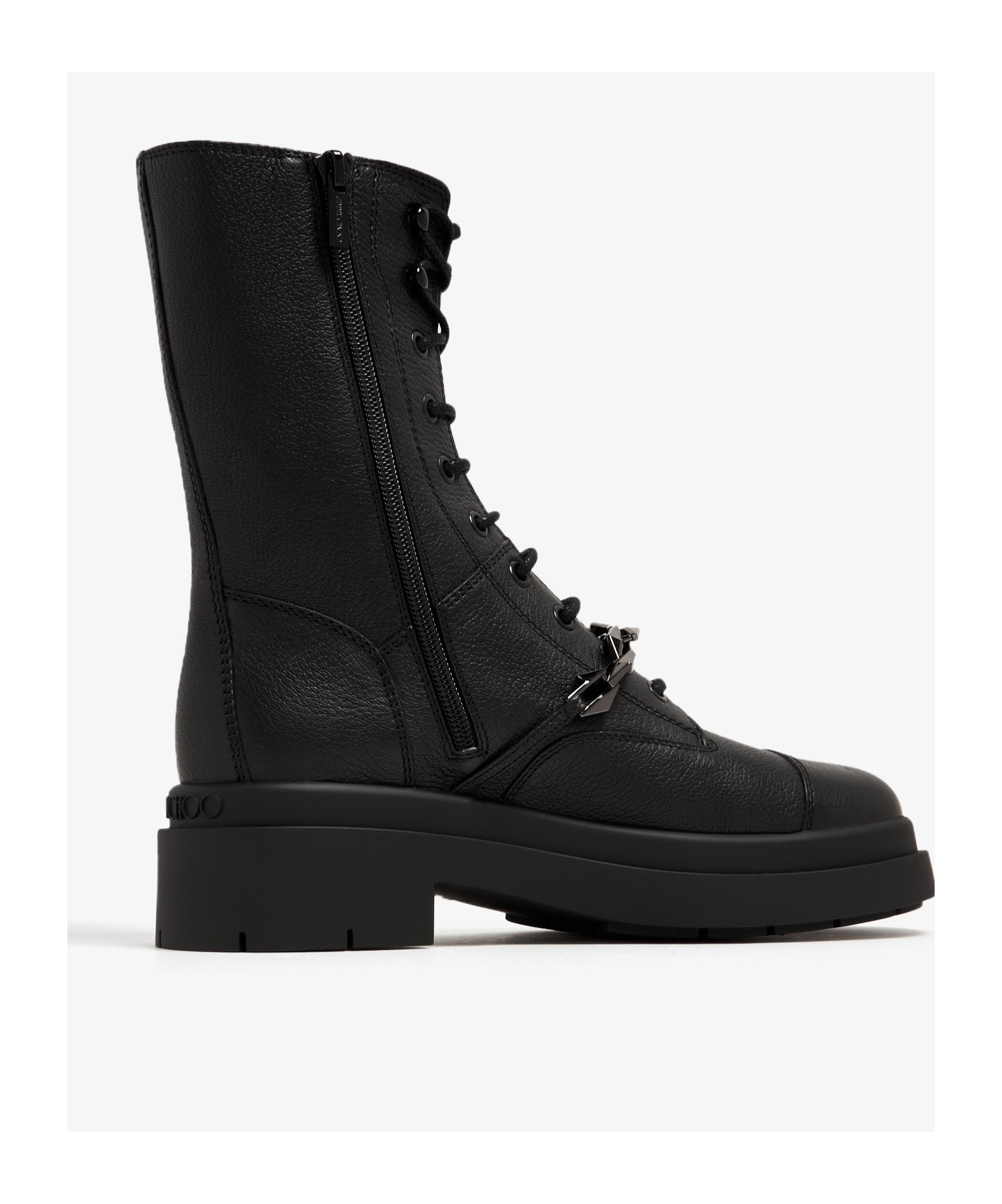 Jimmy Choo Logo Short Boots In Black