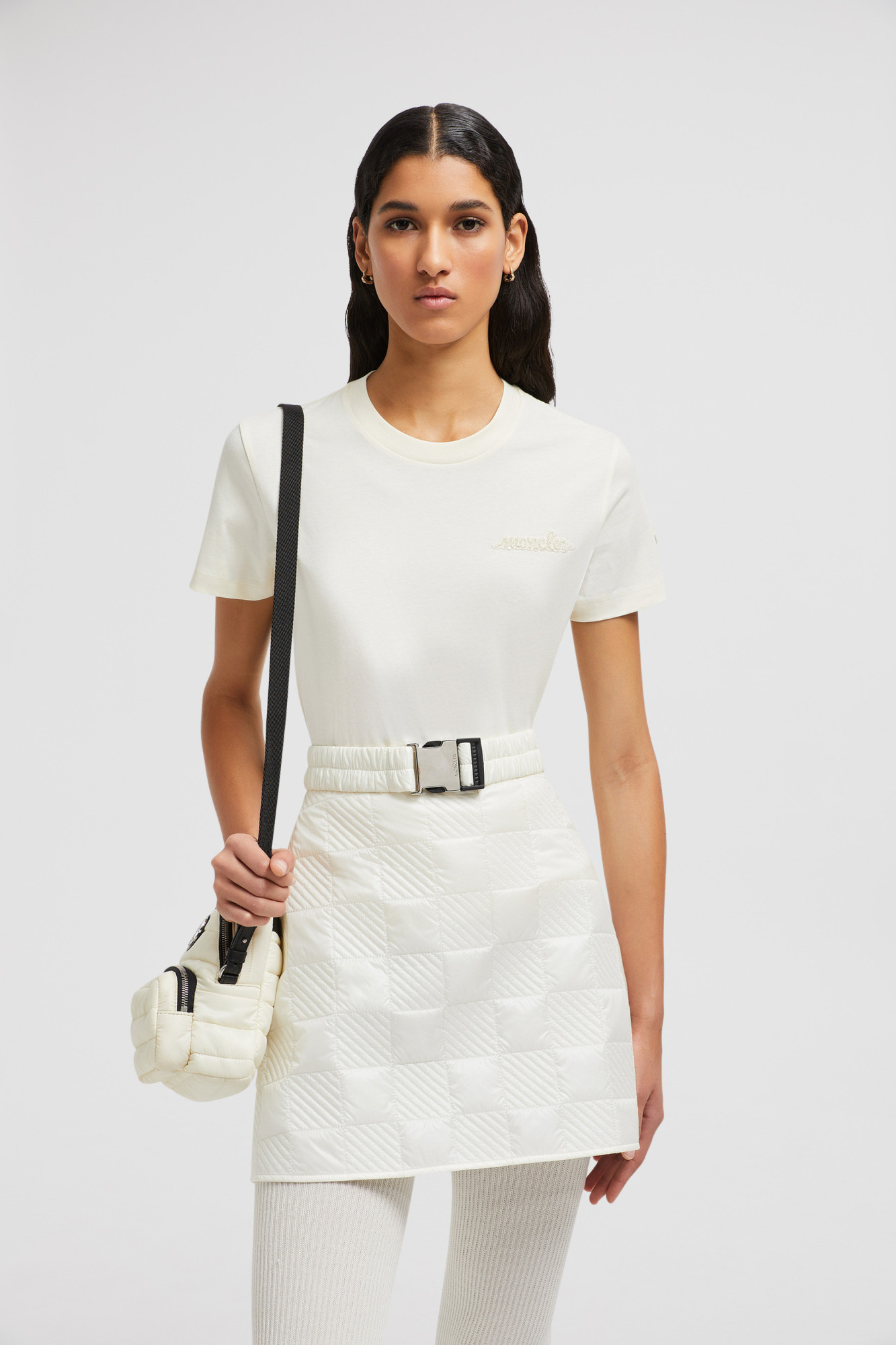 Moncler Logo-embroidered Cotton T-shirt In White