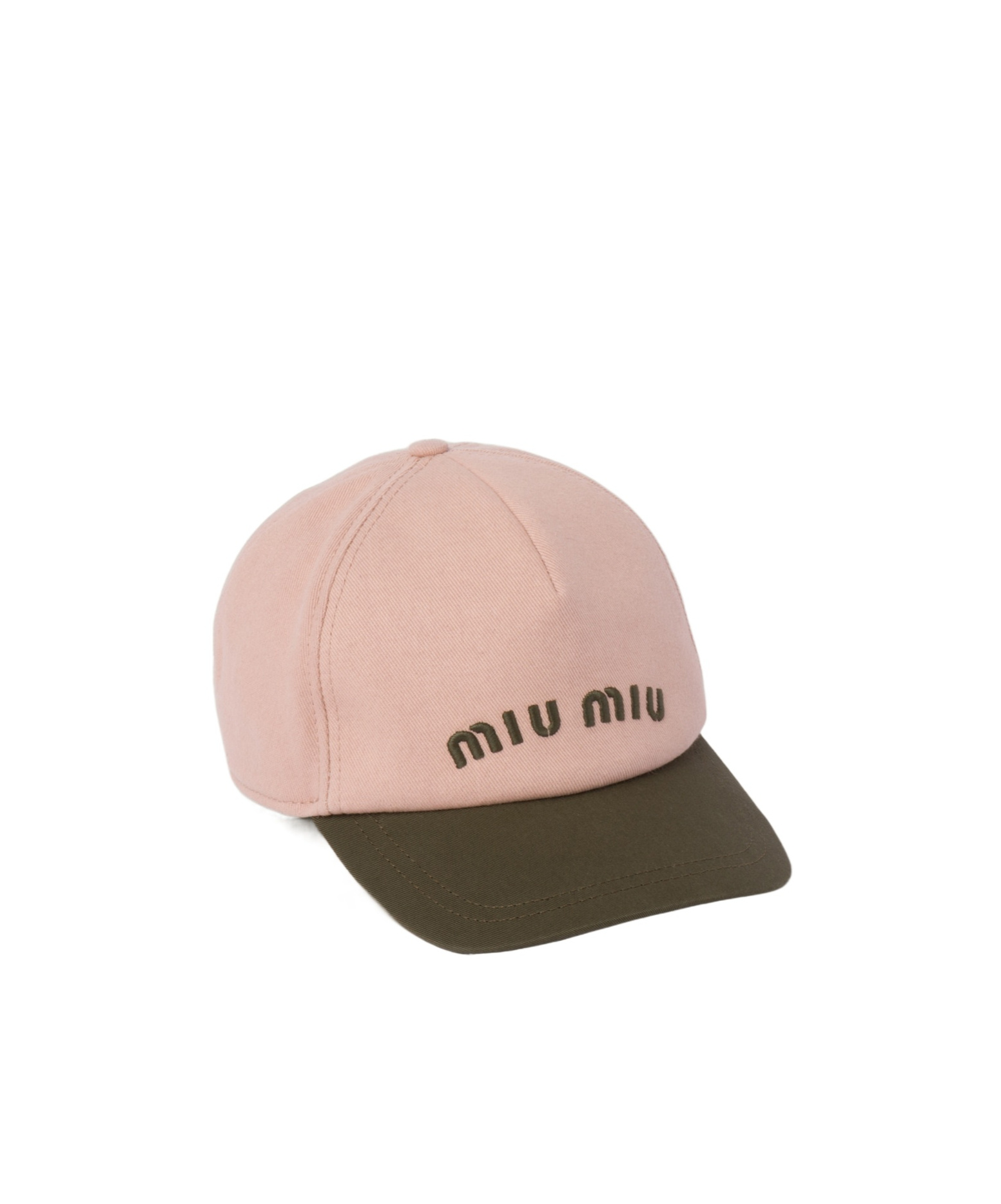 Miu Miu Two-tone Cotton Baseball Cap In Nude