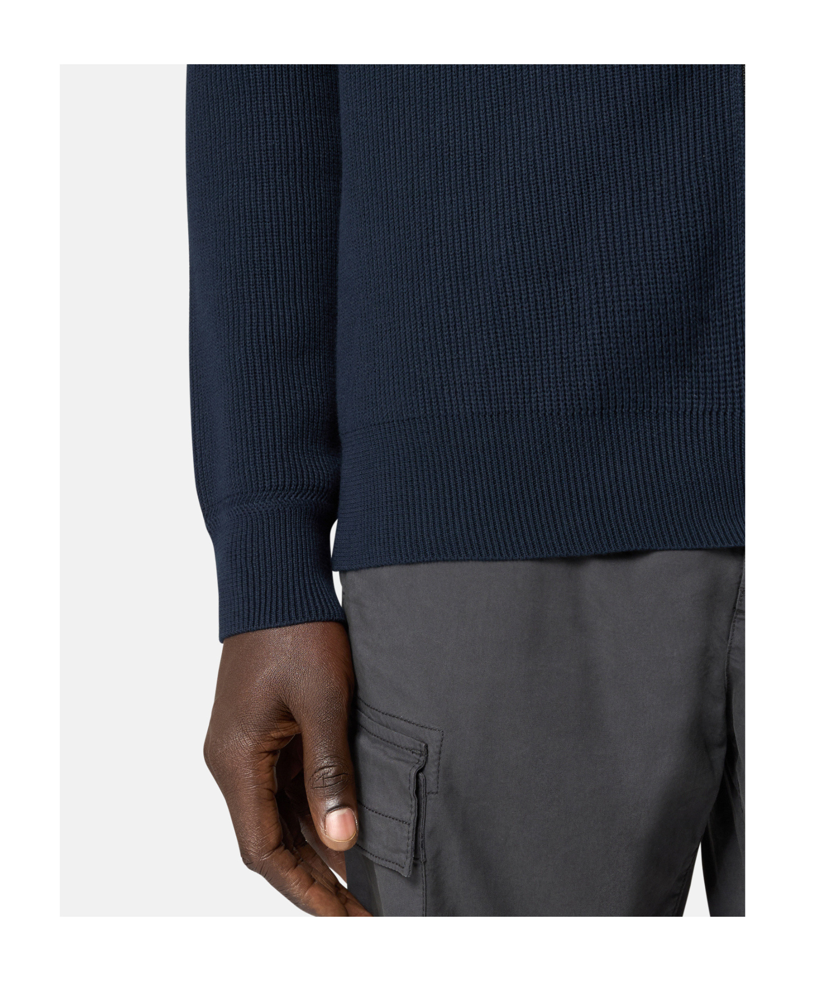 Stone Island Zip-front Wool Sweatshirt In Blue