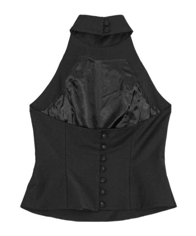 Remain Birger Christensen High-neck Button-fastening Top In Black