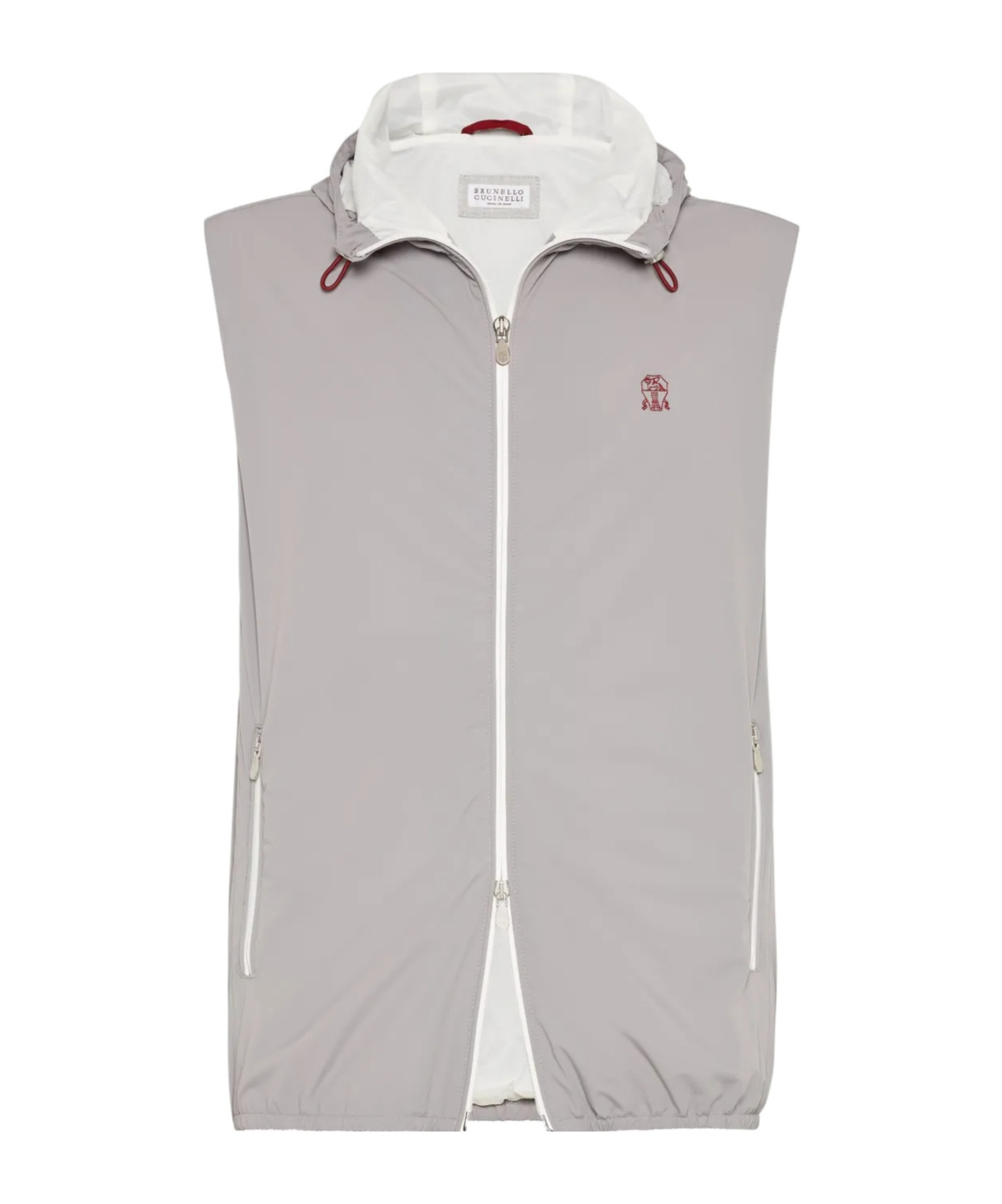 Brunello Cucinelli Nylon Down Vest In Gray