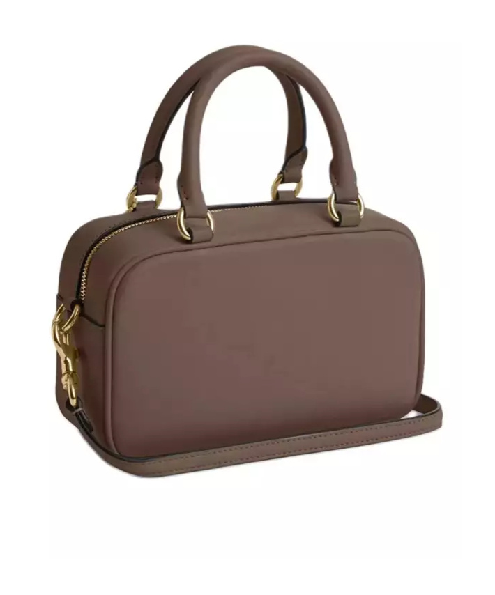 Shop Coach Logo Zipper Shoulder Bag In Brown