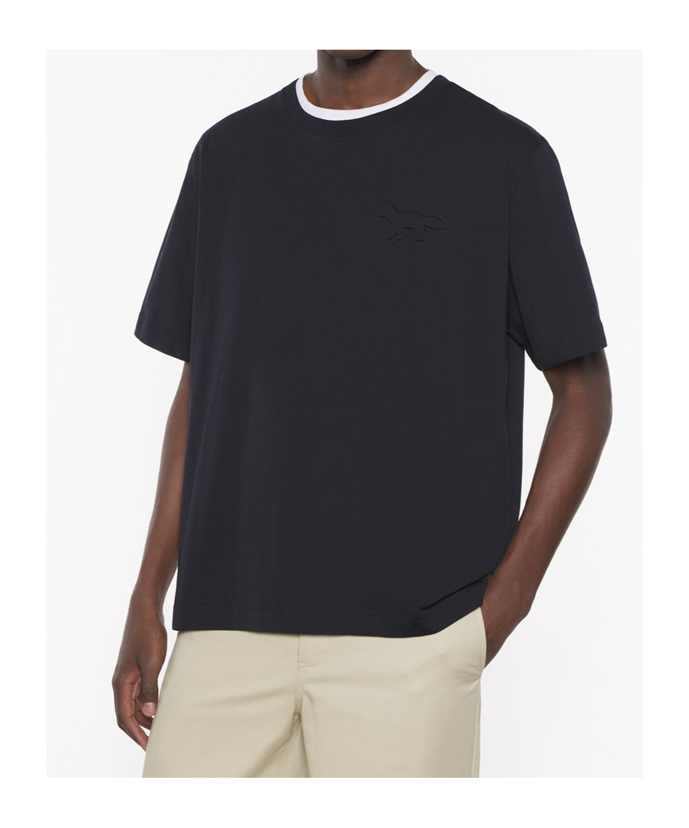 MAISON KITSUNÉ MAISON KITSUNÉ EMBOSSED PROFILE FOX OVERSIZE TEE-SHIRT