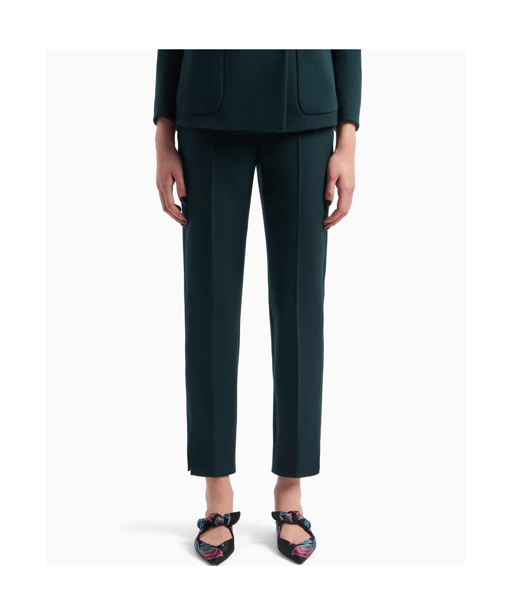 Giorgio Armani Wool Straight Pants In Black