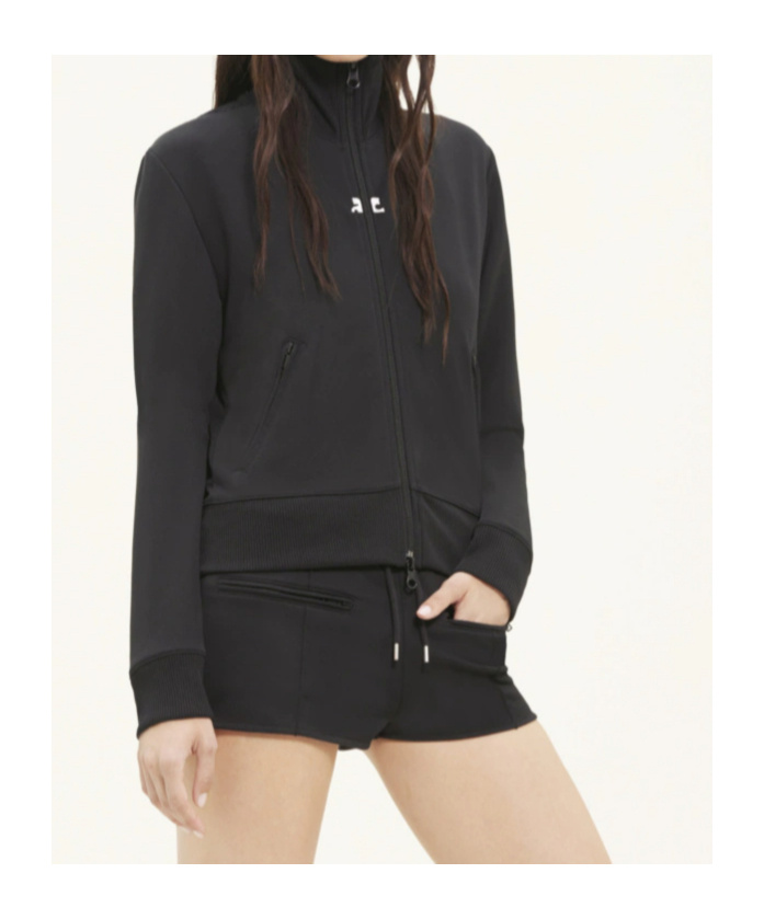 COURRÈGES LOGO-PATCH ZIP-UP SWEATSHIRT 