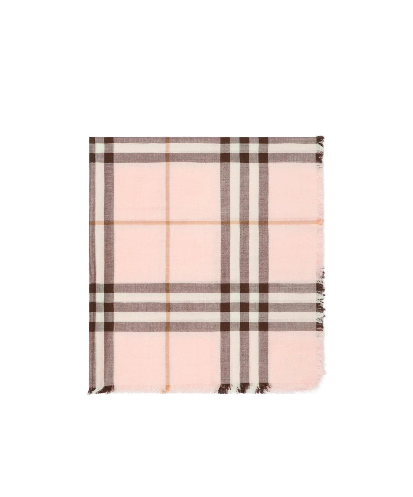 Burberry Wide Check Wool Scarf In Pink