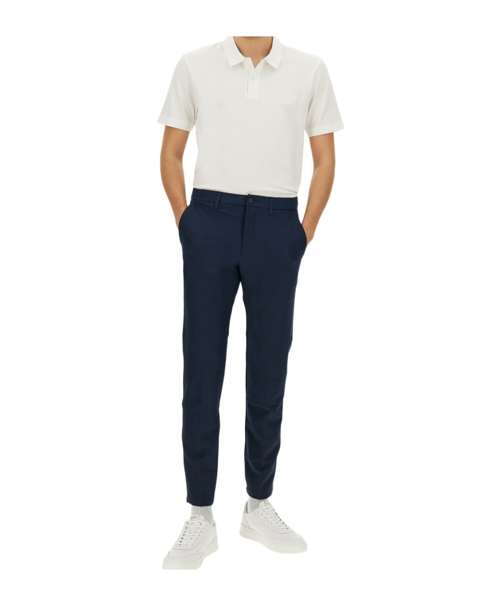 HUGO BOSS LOGO-PRINT MERCERIZED POLO SHIRT