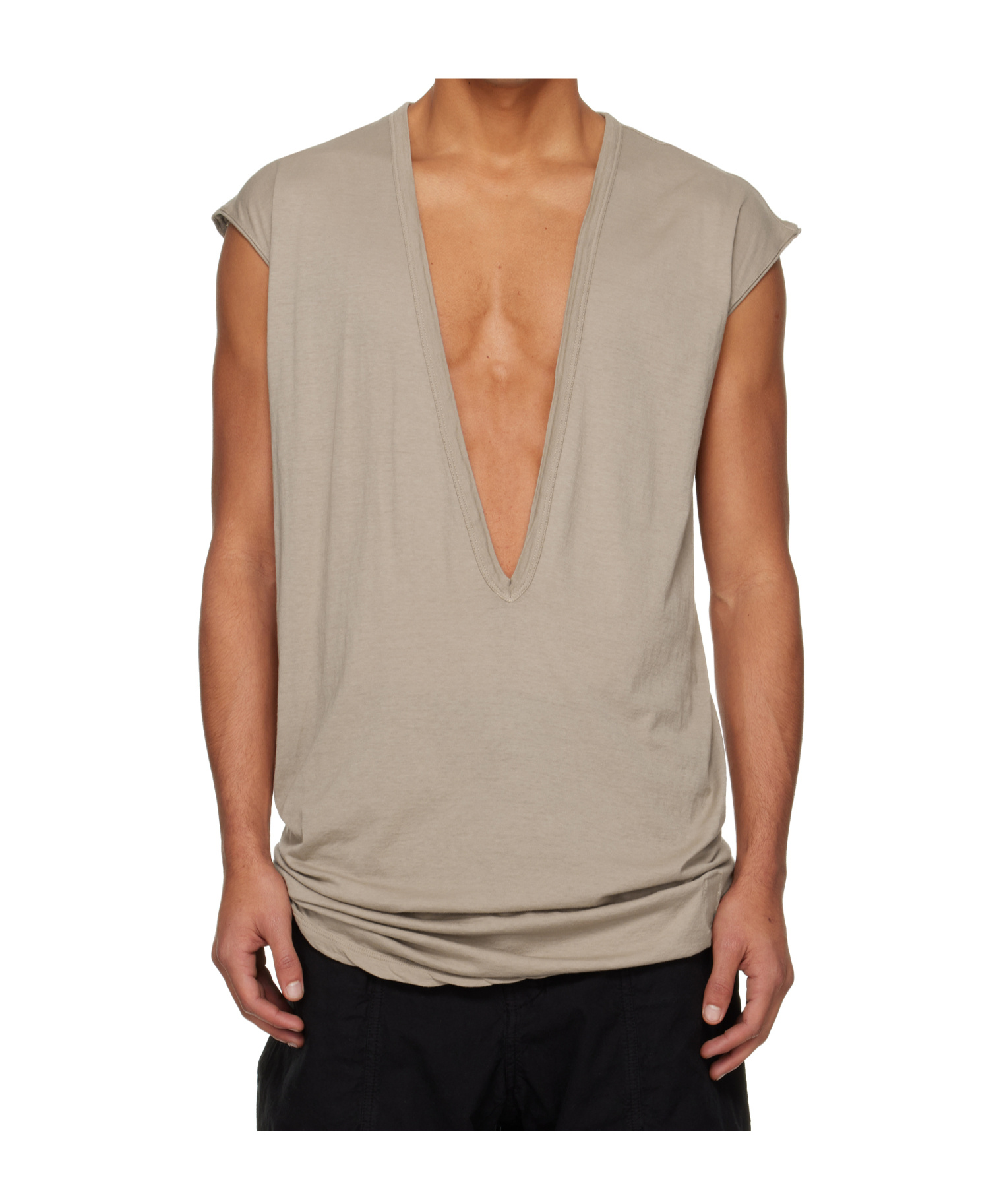 Rick Owens Drkshdw Dylan Plunge-neck Sleeveless T-shirt In Gray