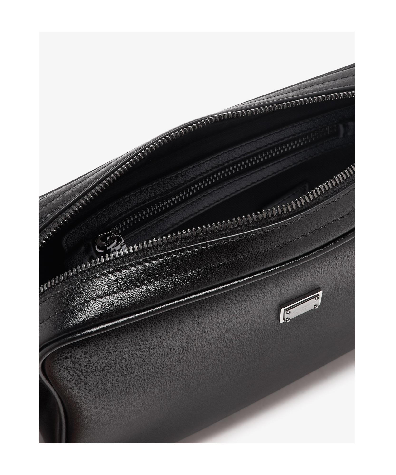 Dolce & Gabbana Zippered Shoulder Bag In Black