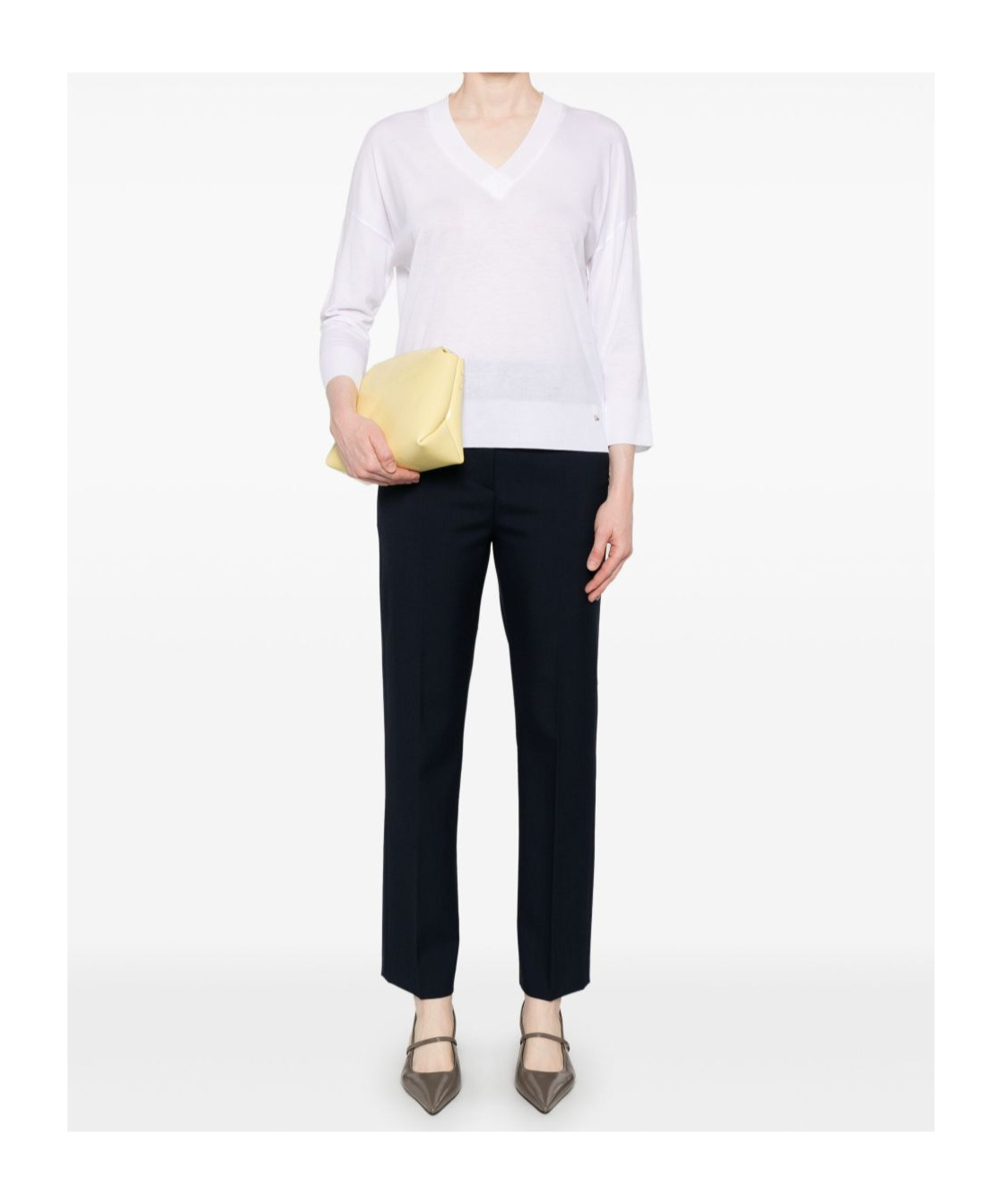 Herno White Cotton Blend Sweater In White