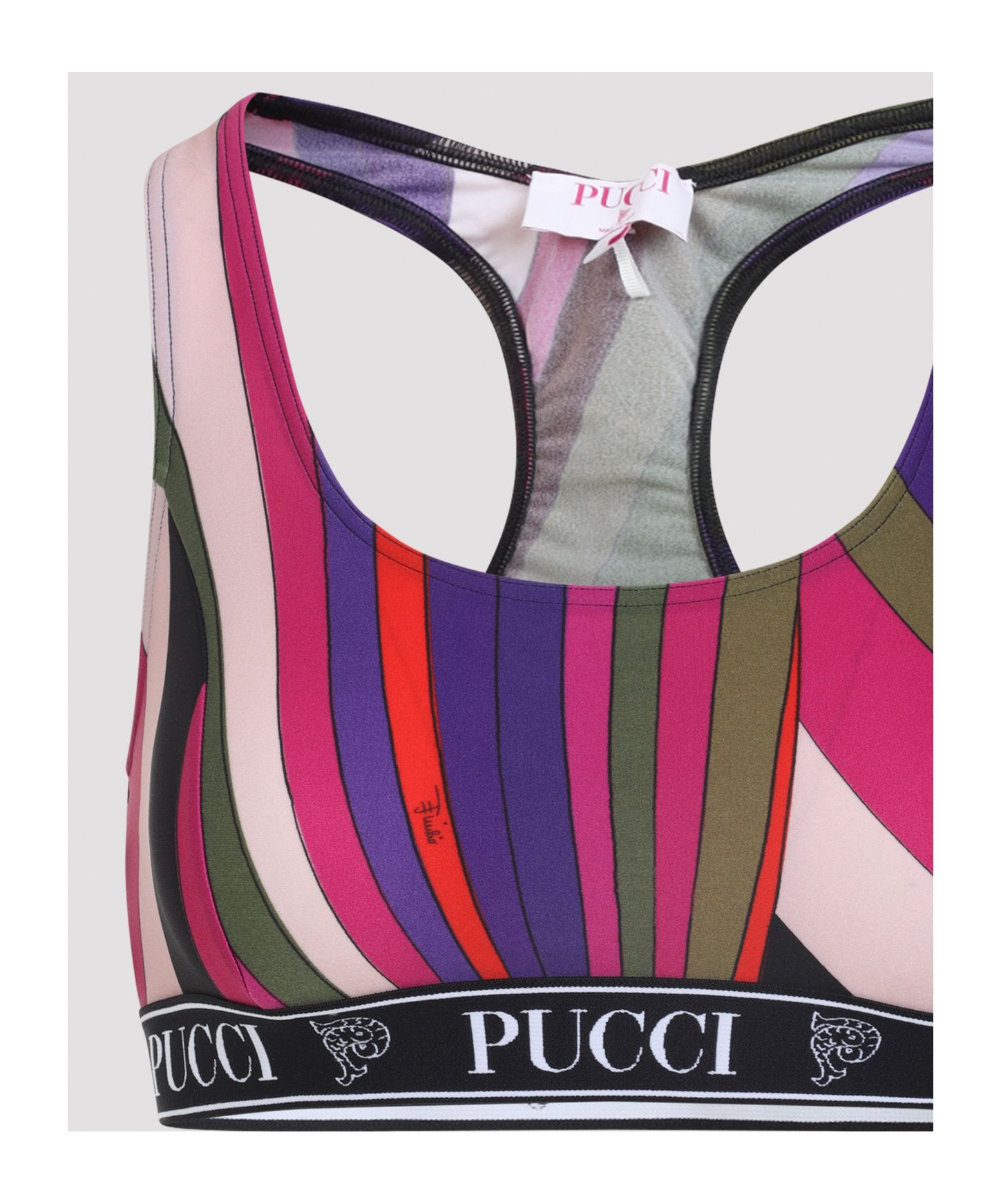 Pucci Racerback Polyamide Fashion Top In Multi