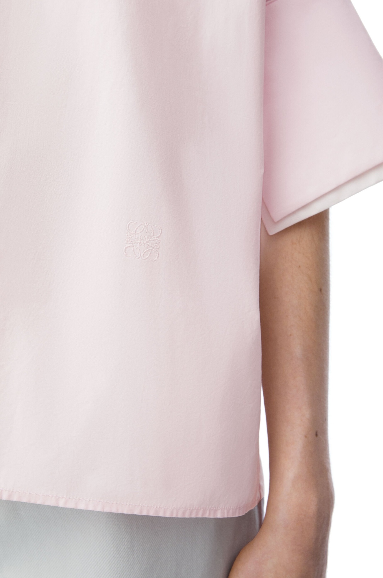 Loewe Womens Baby Light Pink Turn-up Long-sleeve Cotton-poplin Shirt In Purple