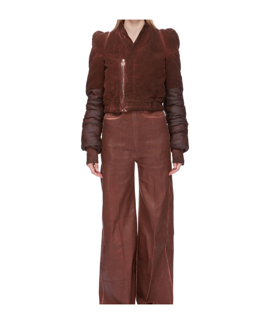 Rick Owens Drkshdw Brown Porterville Metro Bomber Jacket In Red