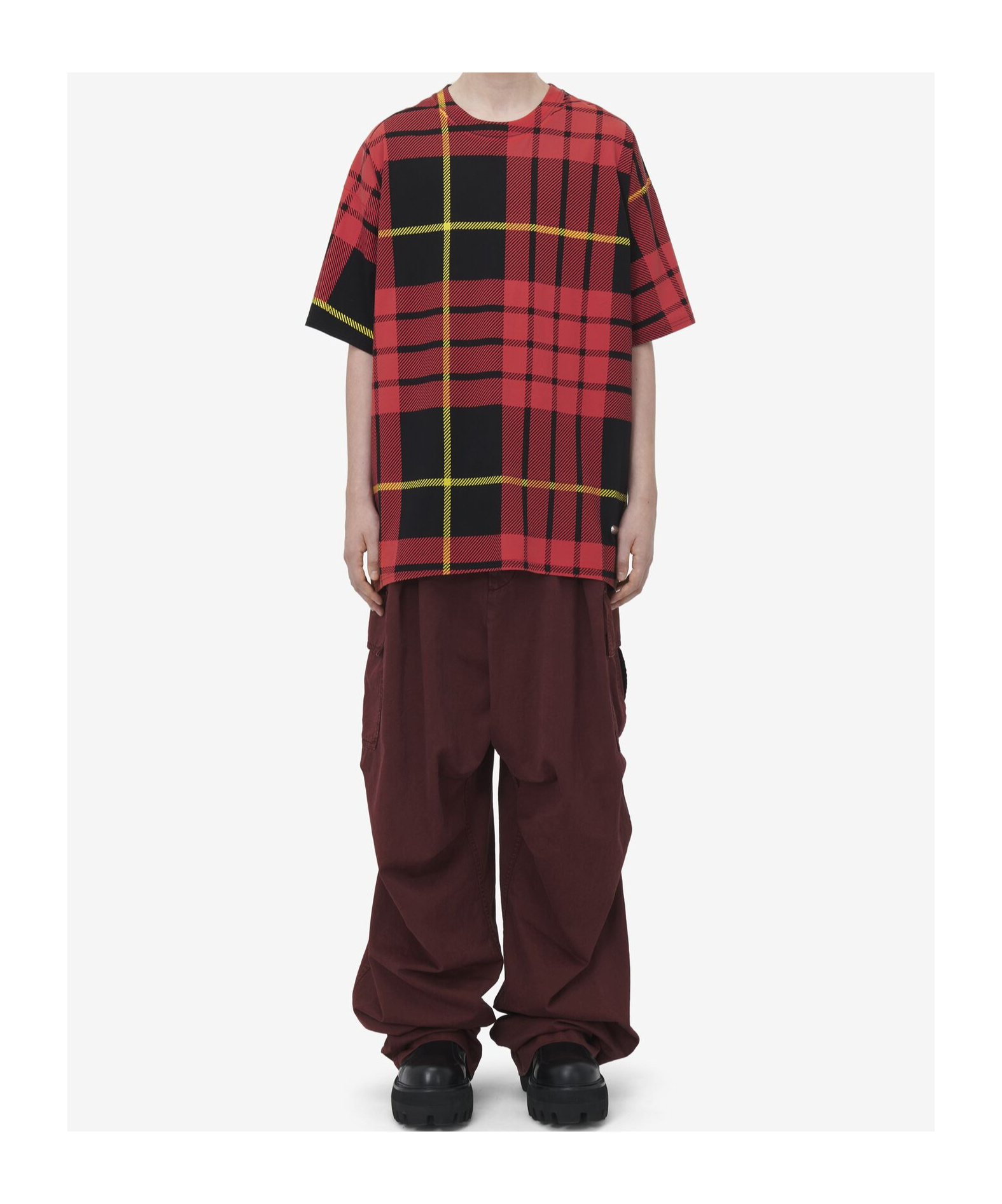 Alexander Mcqueen Mcqueen Tartan Plaid Cotton T-shirt In Red