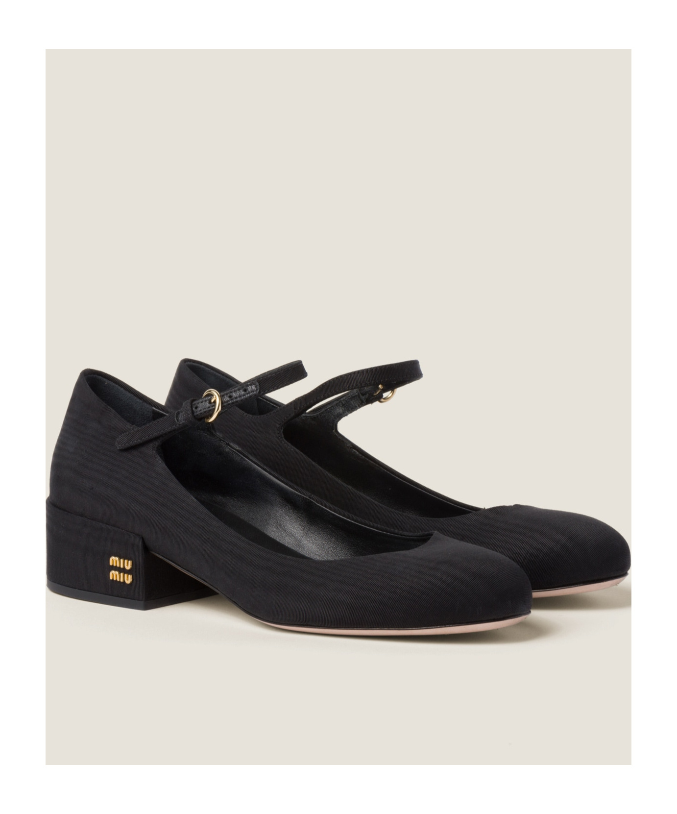 Shop Miu Miu Moiré Fabric Pumps In Black