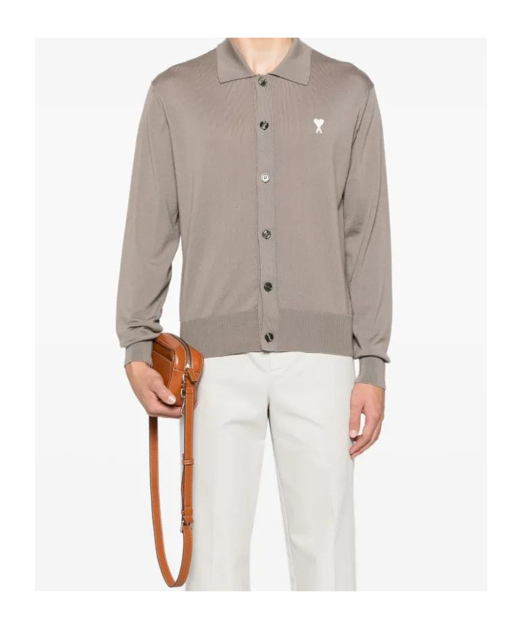 Ami Alexandre Mattiussi Long-sleeved Sweater In Brown