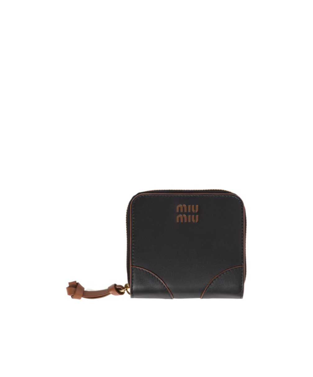 Miu Miu Small Logo Wallet In Black