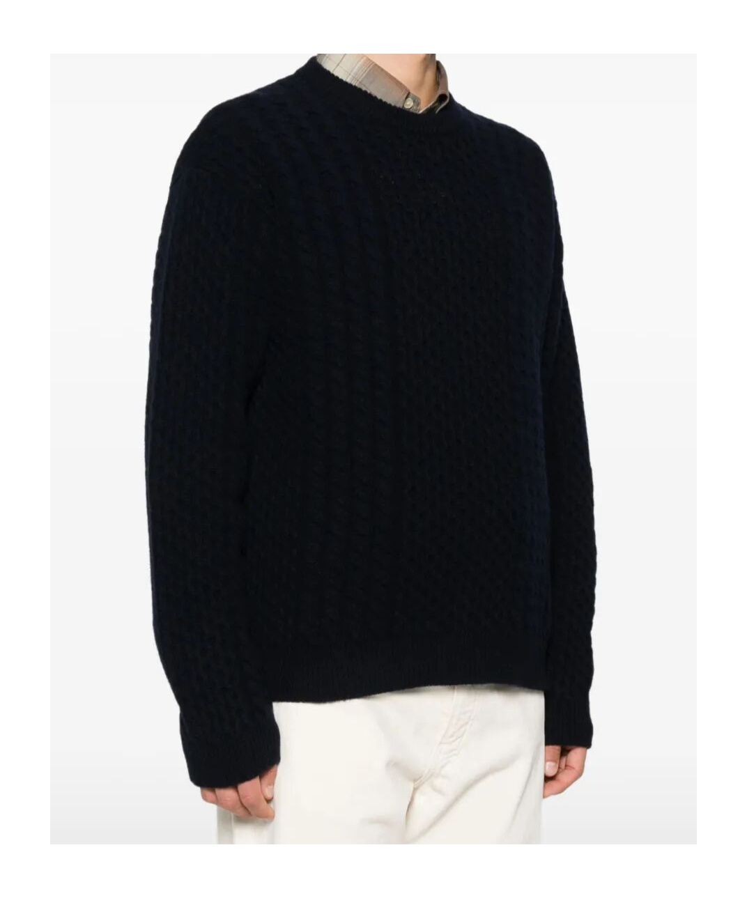 Prada Metallic Knit Wool-blend Sweater In Blue