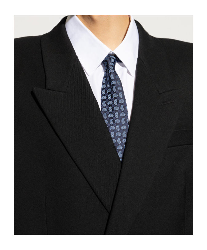 Etro Paisley Print Silk Tie In Black