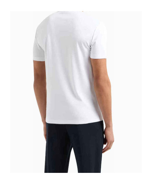 Ea7 Gold Label Viscose-jersey Crew-neck T-shirt In White