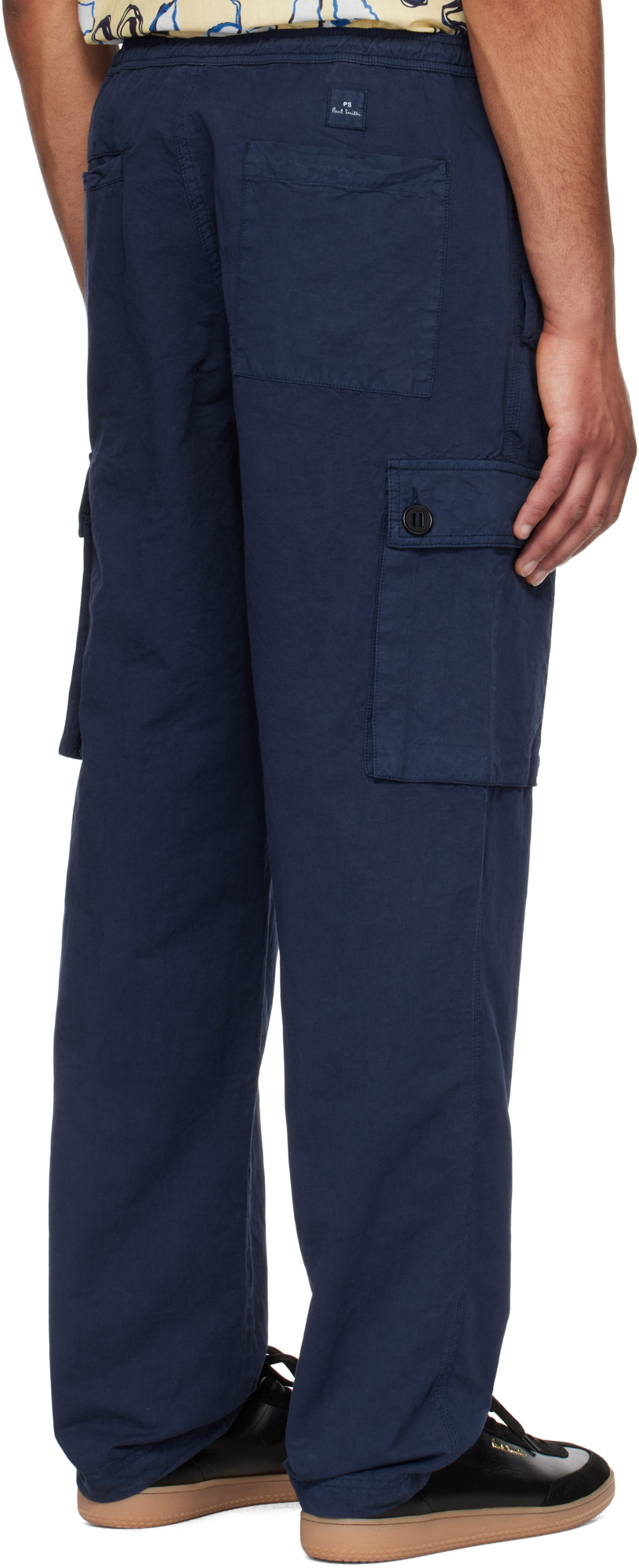 Paul Smith Cotton-linen Cargo Pants In Blue