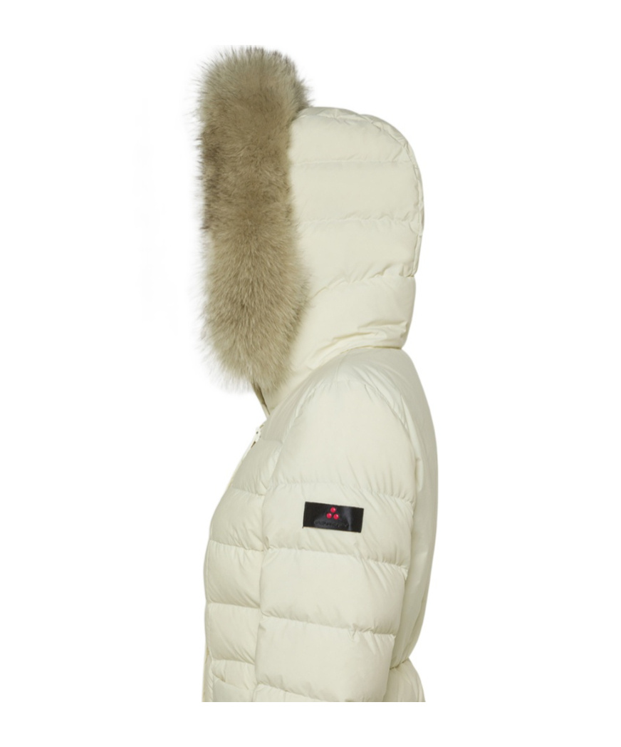 Peuterey Short Hooded Down Jacket With Fur In Multi