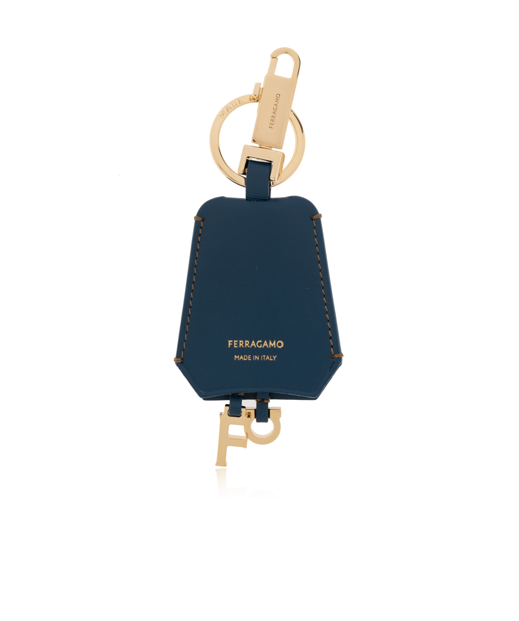 Ferragamo Logo Keychain In Blue